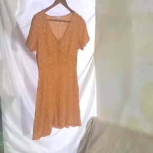 Mustard yellow with white polka dotes Aeropostal size M dress